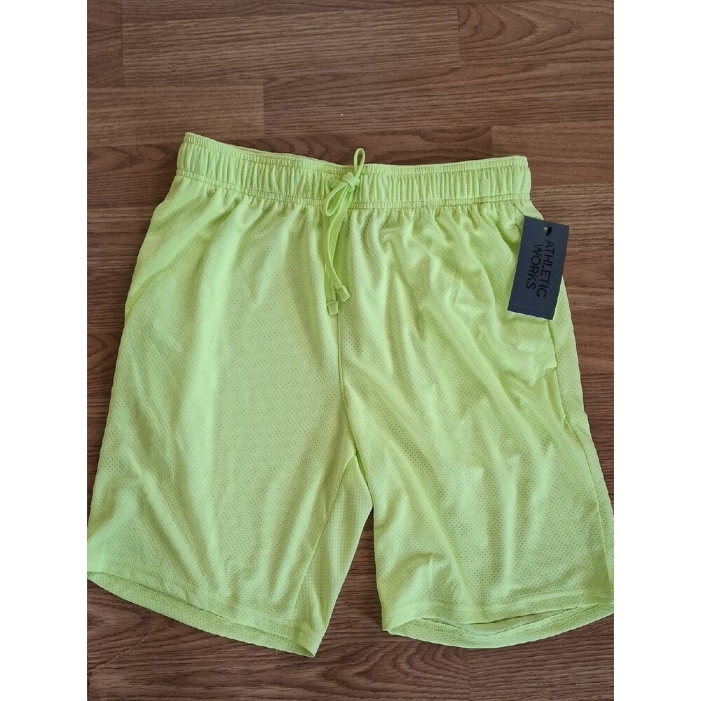 Athletic Works Neon Lime Men's Athletic Shorts (Mis387)